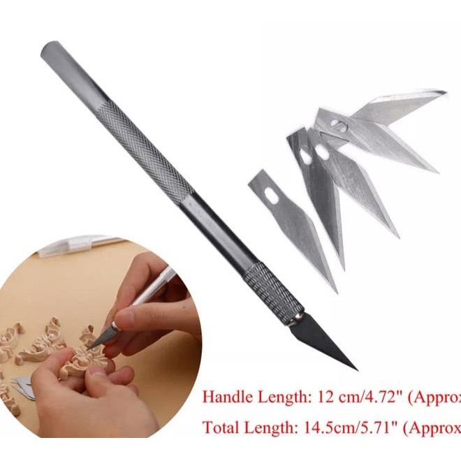 

1Set Hobby Knife / Art Knife / Art Pen Cutter Plus Refill 5Pcs Best Seller
