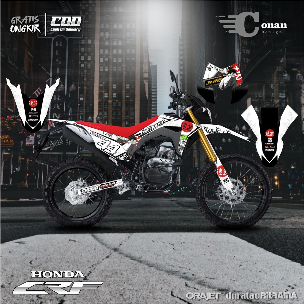 Stiker Motor CRF Decal Motor CRF Variasi Fasthouse 44