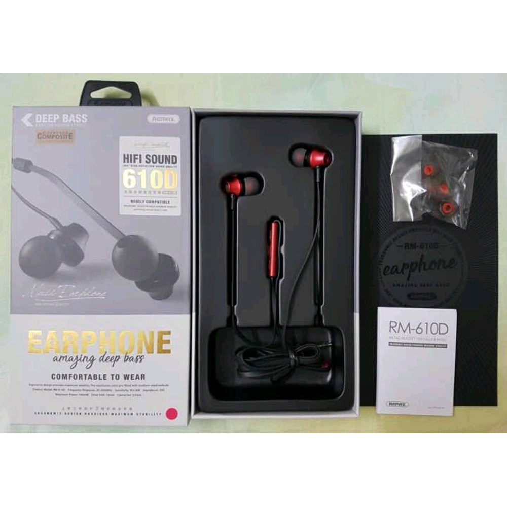 Jual HEADSET EARPHONE REMAX ORIGINAL STEREO WITH MIC & VOLUME CONTROL