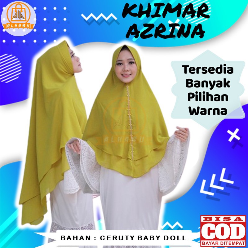 Jilbab/Hijab Khimar Syari 2 Layer Jumbo Bergo Maryam Murah Rabbani Terbaru Ped Busa AZRINA A4