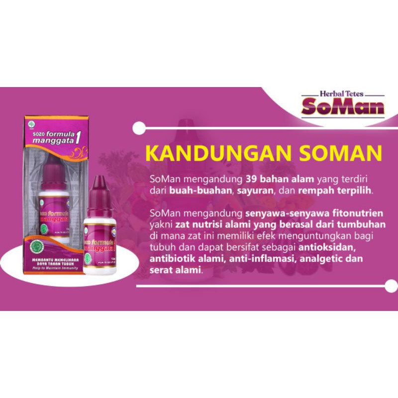 SoMan Formula Manggata Asli dan Termurah - Jamu Tetes Soman 1 (15ML)