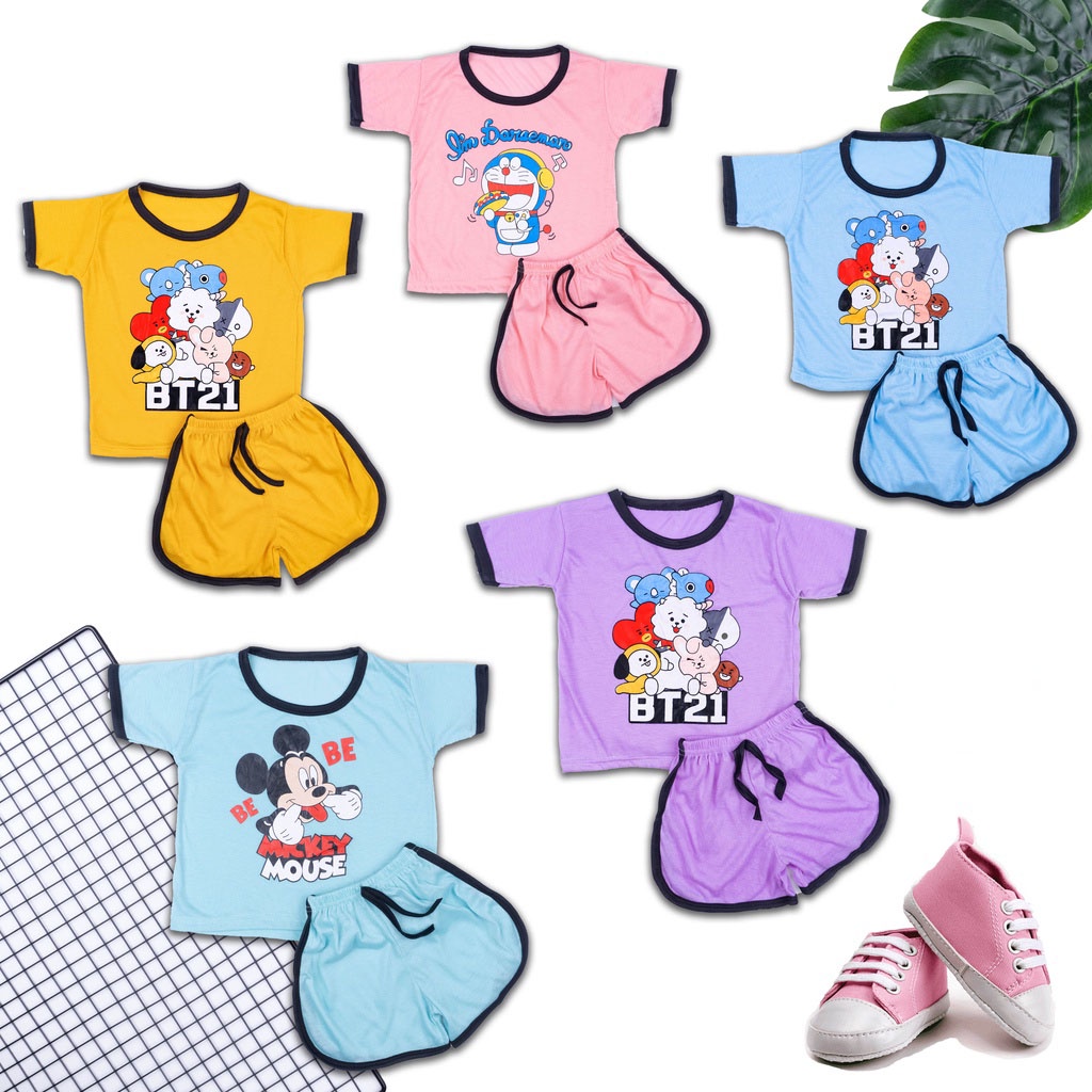 IL - SETELAN PLAYSET CUPA CUP BAJU ANAK KARAKTER / SET ANAK BALITA KARAKTER / SETELAN ANAK UNISEX