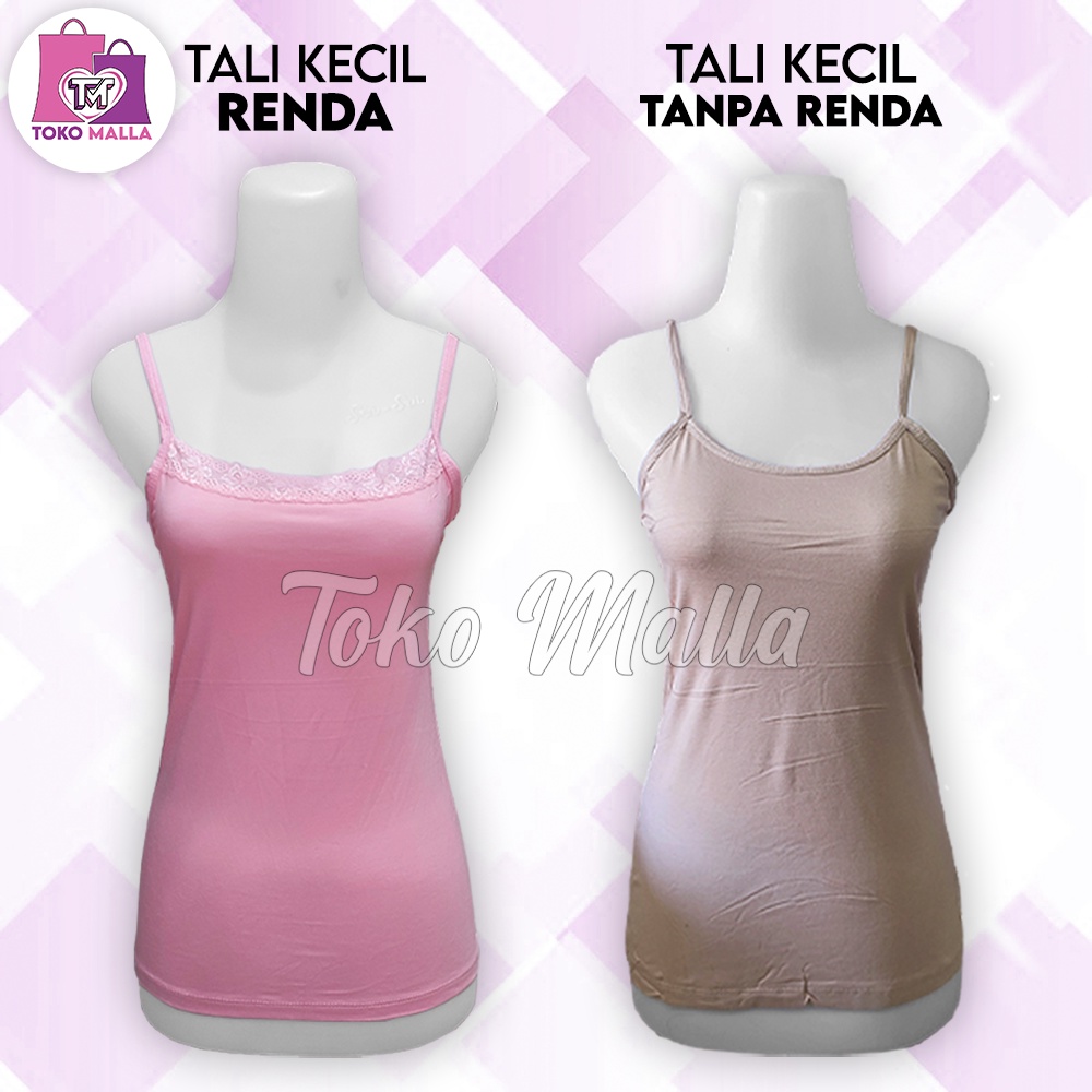 Camisol PREMIUM Tanktop Renda Tali Kecil, Tanktop Wanita Camisol Tali Kecil Camisole slim Ready stok-1