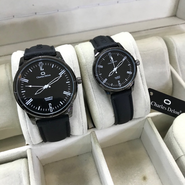 JAM TANGAN COUPLE RUBBER CHARLES DELON 4502 ORIGINAL