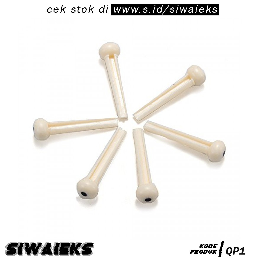 Grab Medan QP1 Bridge Pins + Saddle Senar Gitar Akustik - A009 - Beige