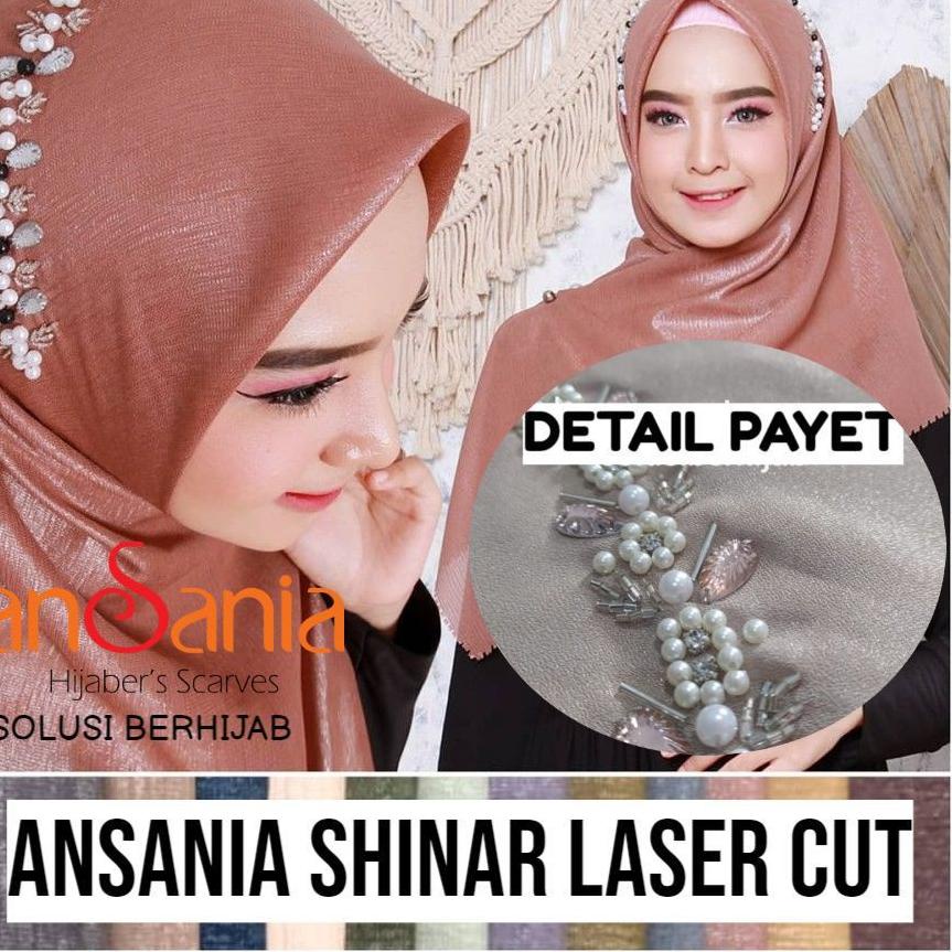 [KODE PRODUK ZEHCP4346] PAYET ANSANIA SHINAR LASER CUT Hijab Pesta Acara Glamour Gliter Hijab Segi e