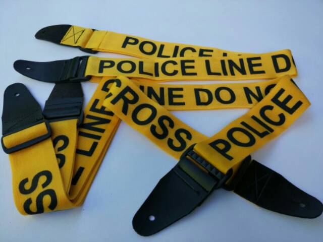 Strap Sabuk Gitar POLICE LINE DO NOT CROSS