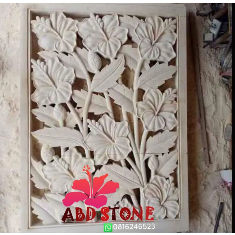 relief hiasan pajangan dinding pahat batu alam custom bebas ukuran