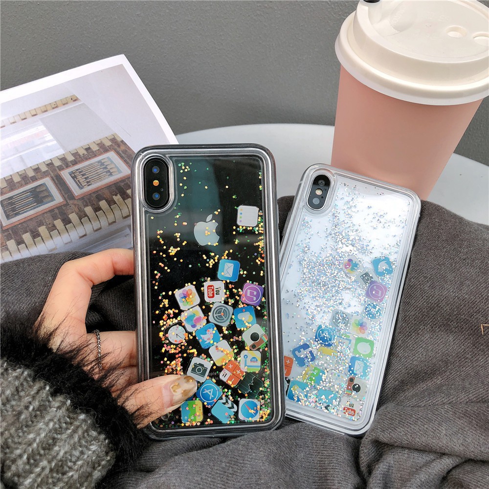 Casing Soft Case Motif Quicksand Glitter untuk Compatible For iPhone 6 6S 7 8 Plus 6Plus 7Plus 11 PRO MAX  X 8Plus XS XR XSMAX