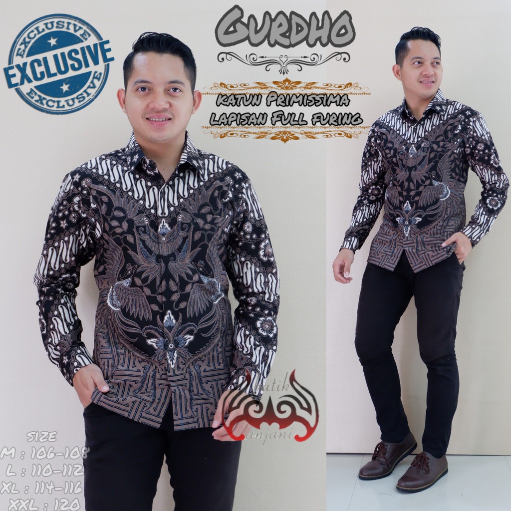 GURDHO LAWAS Kemeja Batik Pria Full Furing Katun Primisima