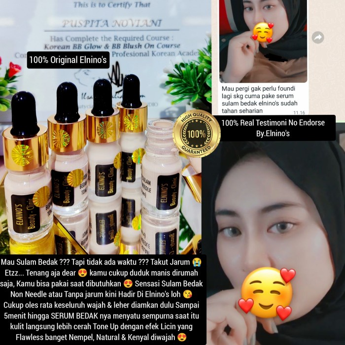 COD CUSHION SERUM SULAM BEDAK "TONE UP" ELNINO'S BEAUTY CLINIC