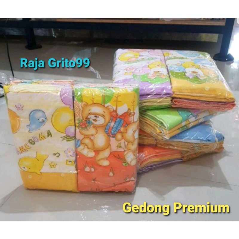 1/2 Lusin Bedong Premium super jumbo Real 90x90 / Kain Gedong bayi / Flanel katun Halus Motif (isi 6pcs)