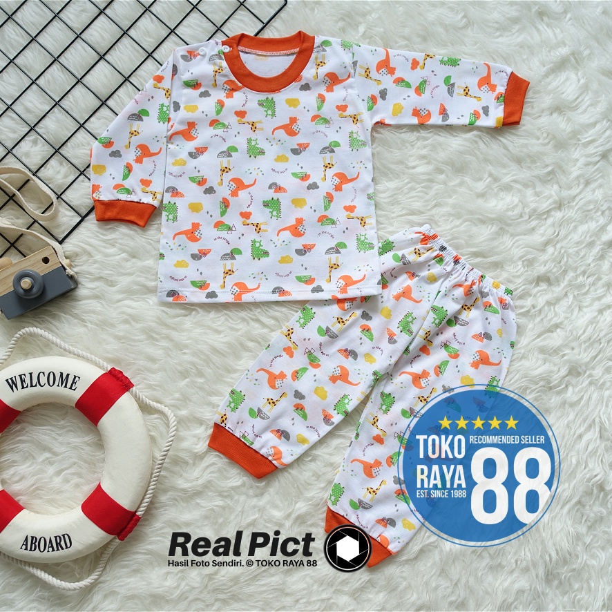 RB [SPY-RF39] TOKO RAYA 88, Setelan Baju Bayi 3 - 18 Bulan, RED FOREST The Jungle DP, Kaos Piyama