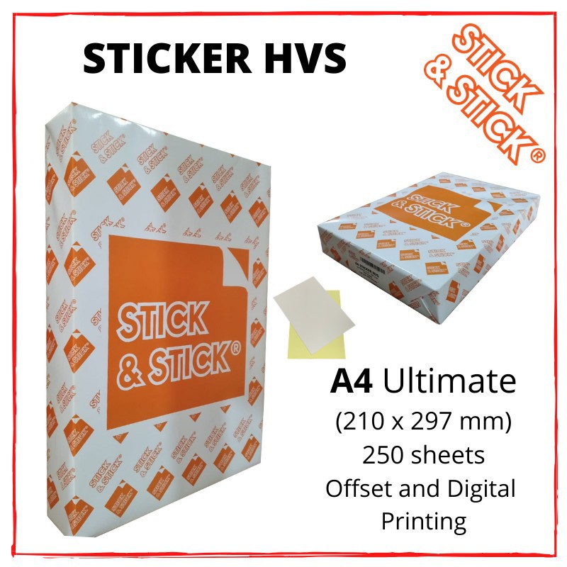 

Kertas Label Stiker HVS DOFF ULTIMATE Quality A4 250 Sheets