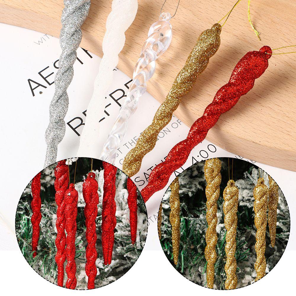 R-flower 12pcs Liontin Natal Tahun Baru DIY Hiasan Taman Christmas Ornament Ice Bar Pendant