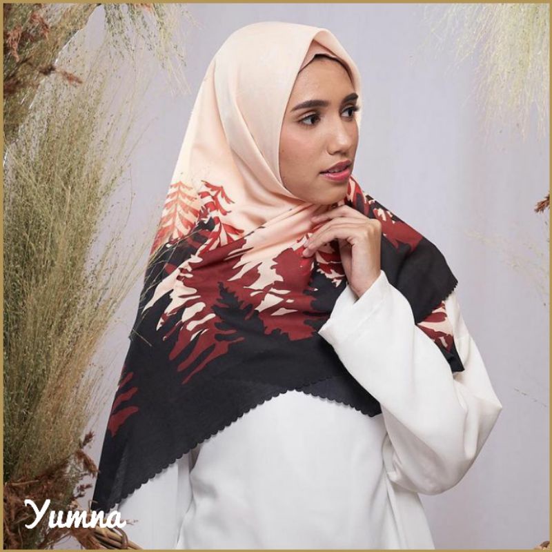Kerudung Hijab Segi empat Jilbab Voal Premium Laser Cut Motif Yumna