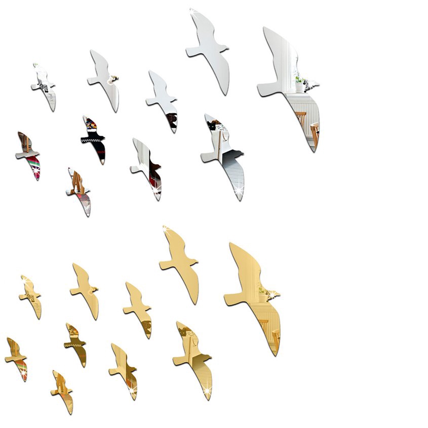 Stiker Dinding Dengan Bahan Mudah Dilepas Gambar Burung Camar 3d