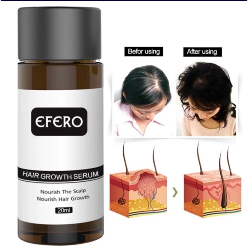 Efero Penumbuh Rambut / Jambang /  Brewok / Alis /Jenggot / Kumis / Efero Hair Growth Essential Oil