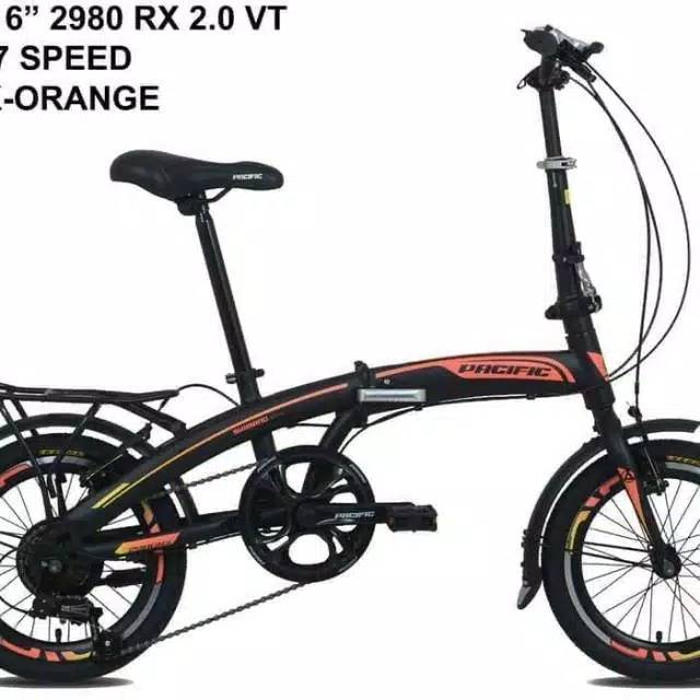 Sepeda lipat 16" Pacific 2980 RX 2.0 VT velg tinggi