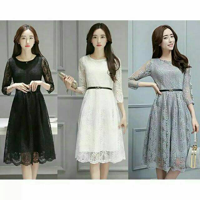 DRESS ANITA BROKAT / DRESS MODERN WANITA