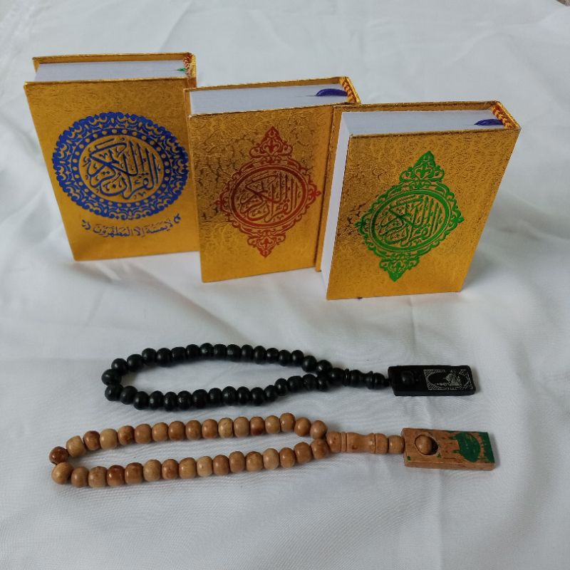 AL QUR'AN SAKU WARNA GOLD / SILVER AL QUR'AN MINI free tasbih