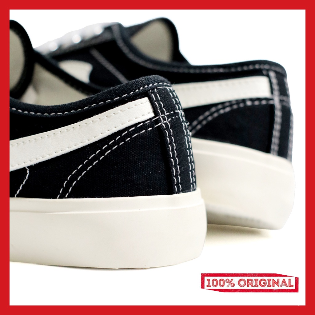 ORIGINAL - Sepatu Brand Lokal Kasual Pria Wanita No Brand Black White Low Not Sneakers Compass Gazelle Hitam Putih