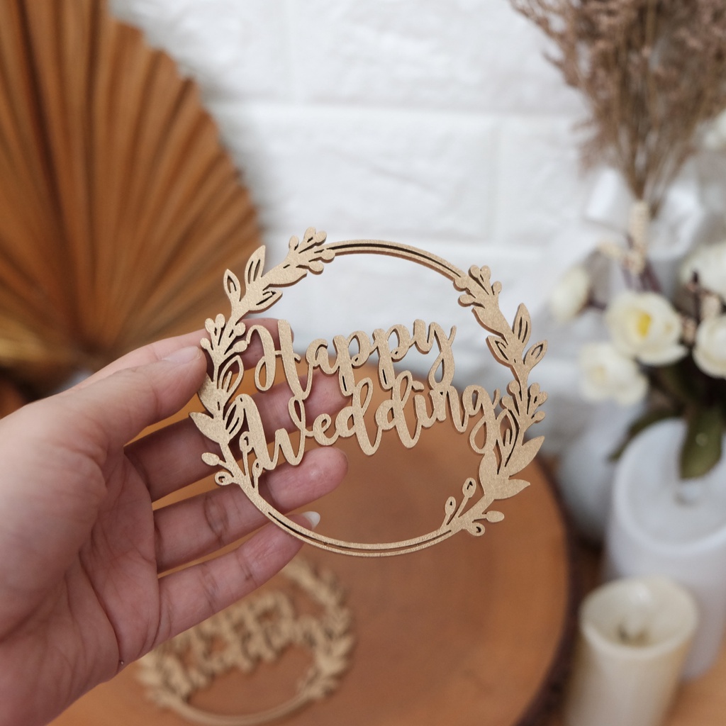 Hiasan Lasercut Happy Wedding