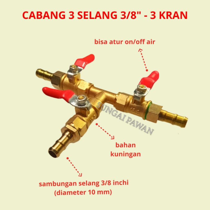 SAMBUNG SAMBUNGAN PENYAMBUNG KONEKTOR SELANG HOSE CONNECTOR GAS LPG 3/8 IN INC INCHI - DIAMETER