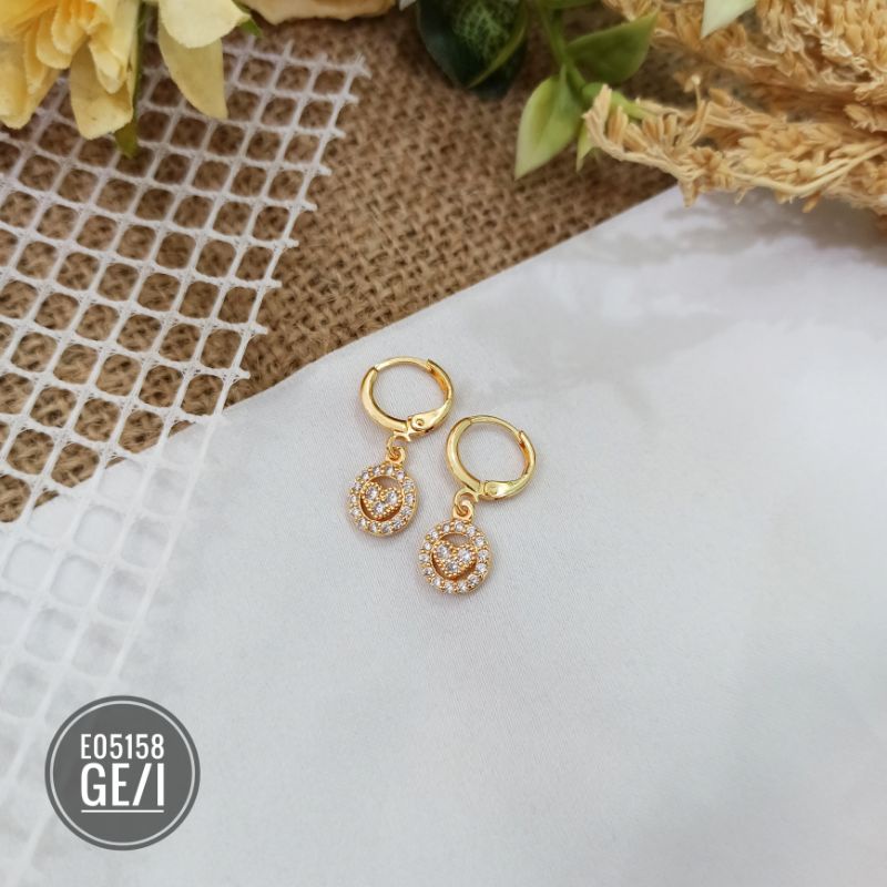 Anting xuping Fashion Rhodium Gipsy Love Zircon E05158