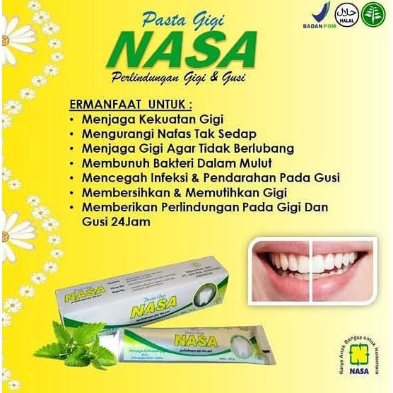 [2pcs] Nasa Odol Pasta Gigi dengan Berbagai Manfaat Complete Mouth Care Anti Bakteri Mulut &amp; Gusi 24 Jam Melindungi Bau Mulut