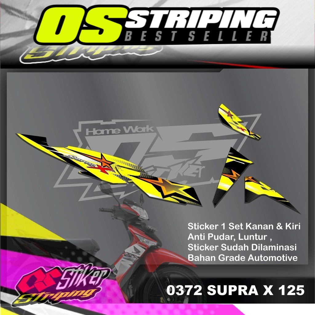 0372 sticker striping lis variasi Supra X 125 2007 -2013