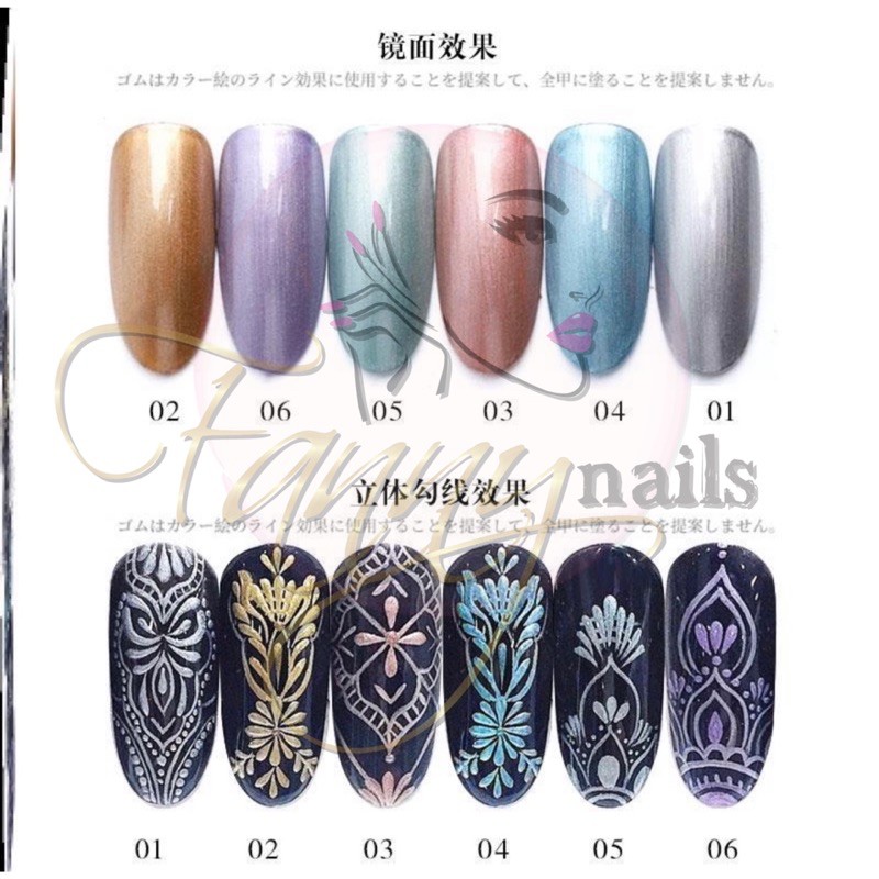 MISCHEERING METAL GEL PAINTS PAINTING / kutek gel metal gold japan nails