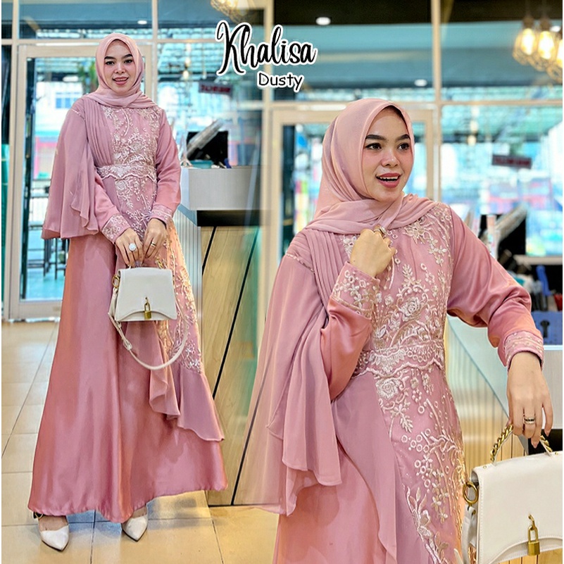 GAMIS PESTA NIKAHAN KHALISA DRESS BORDIR