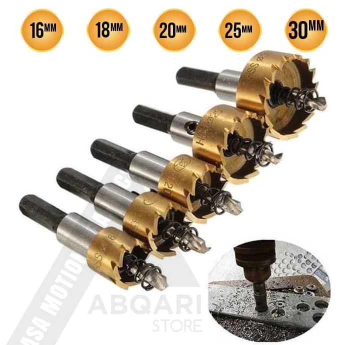 mata bor hole saw besi Set 5pcs baja ringan hole saw plat besi