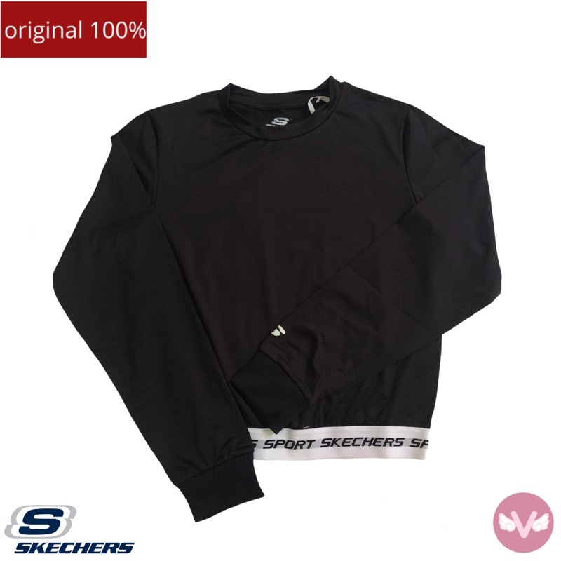 Skechers Women’s sport long sleeve black / Baju Olahraga lengan panjang wanita skechers original 100