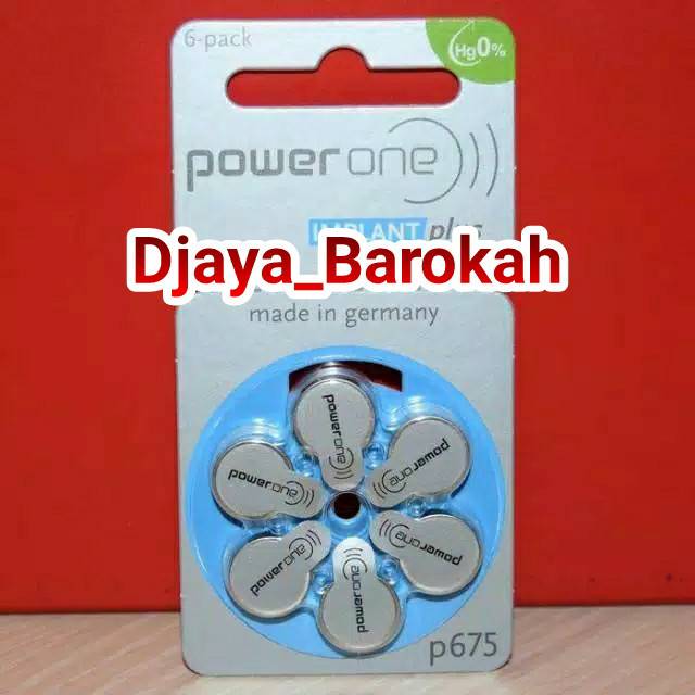 Aksesoris Battery Cochlear Implant Plus Baterai Powerone Baterai Implan Pendengaran P675, POWER ONE 