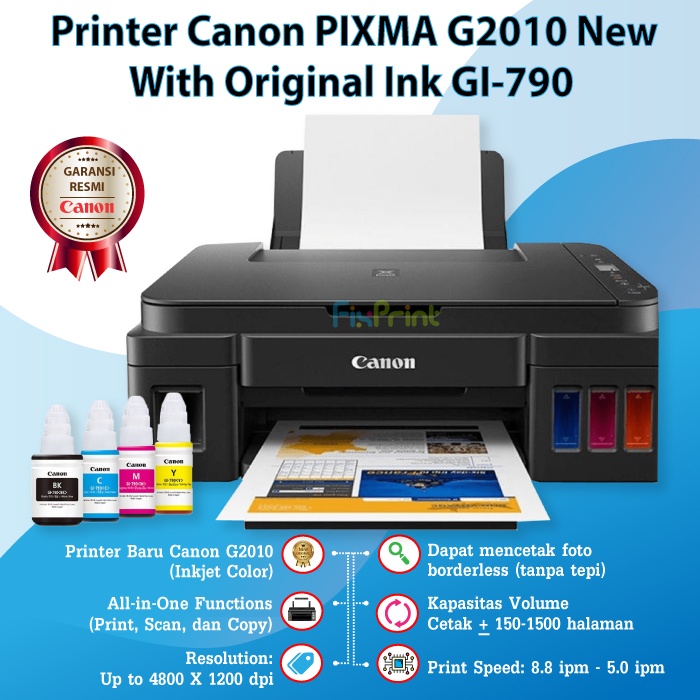 Printer Canon G2010 G2020 G 2010 G 2020 Print Scan Copy Ink Tank Infus Cartridge CA91 CA92 BH70 CH70