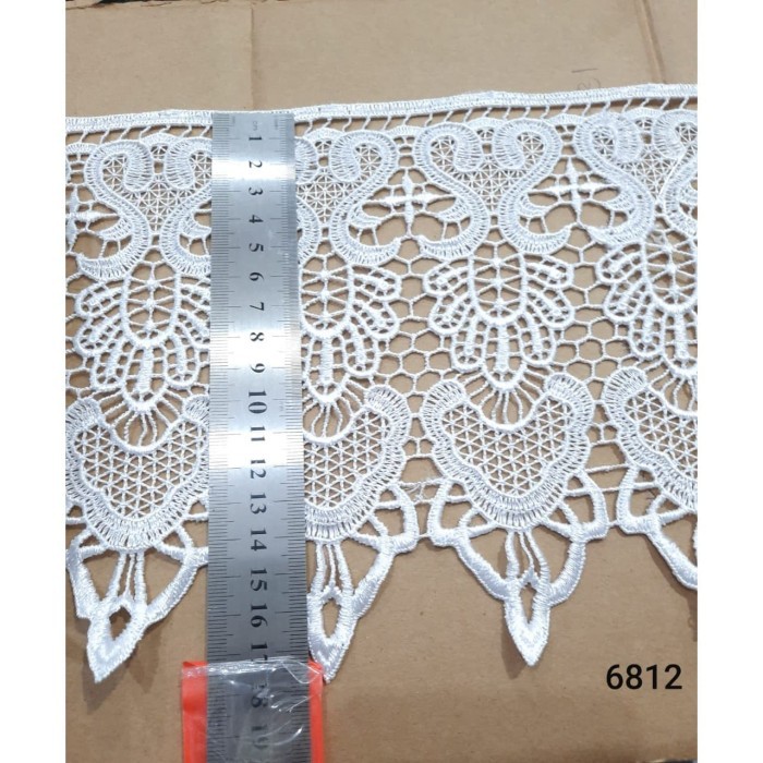 RENDA GYPER 6812 PUTIH /RENDA BORDIR /RENDA BAJU / RENDA HITS