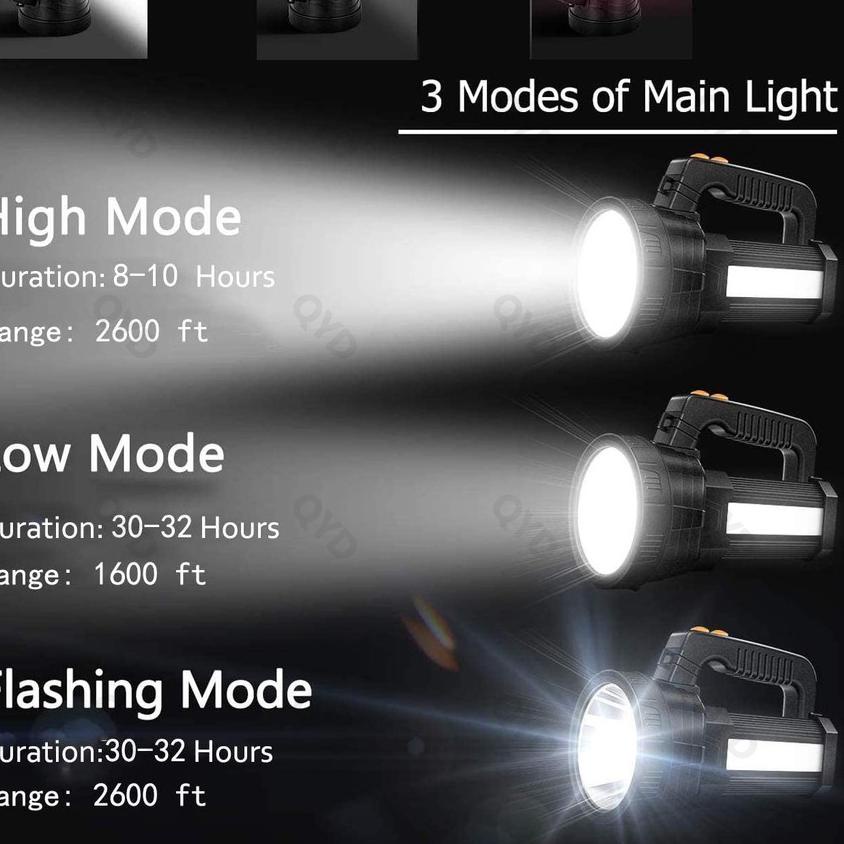 PROMOSI  9.9 QYD Senter LED Super Terang jumbo Multifungsi 45W IPX4 Tahan air Waterproof Power Bank 