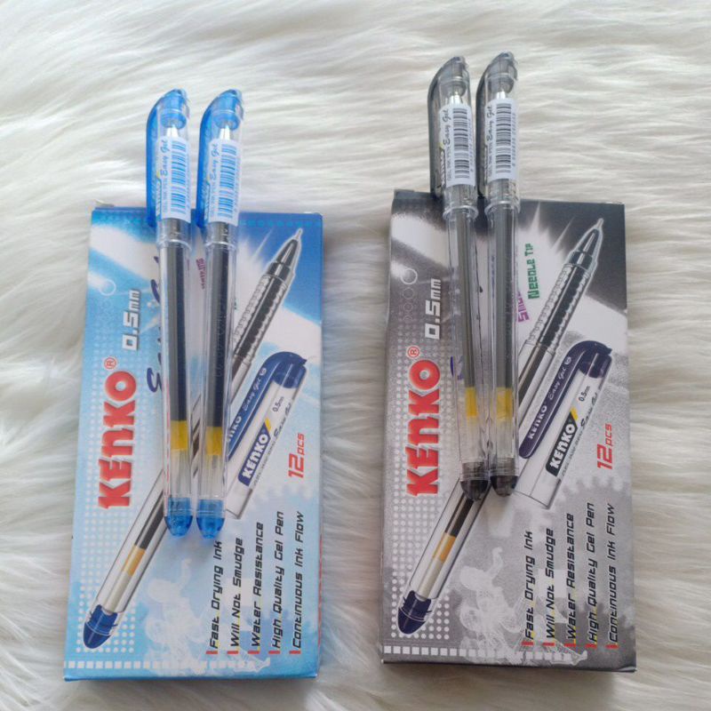 GEL INK PEN,  KENKO EASY GEL HITAM &amp; BIRU