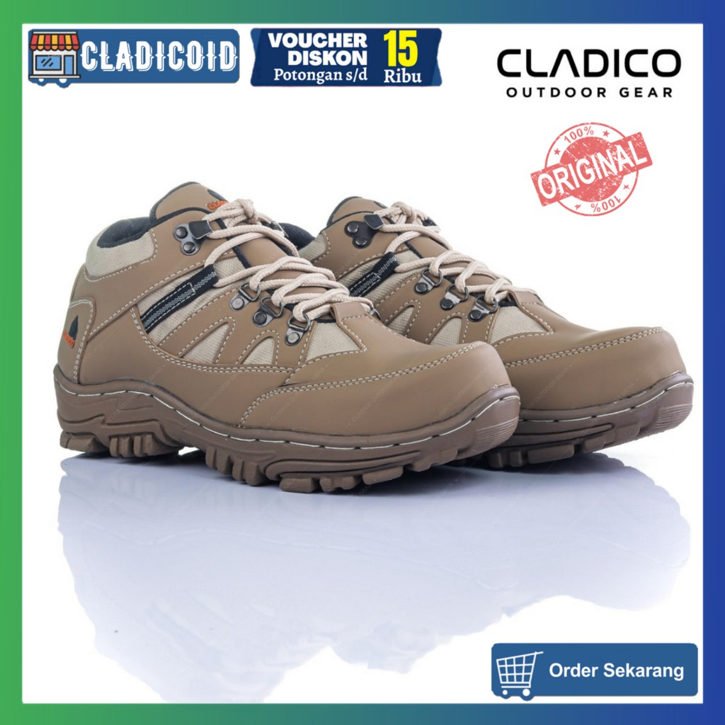 SEPATU SAFETY PENDEK PRIA UJUNG BESI OUTDOOR KERJA LAPANGAN, TOURINGAN, HIKING CLADICO ROADSTER LOW