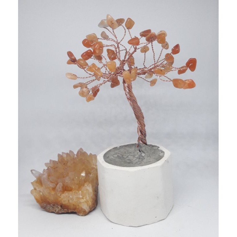 Pohon hias mini / Pohon batu carnelian mini / bonsai batu yahman carnelian mini / mini crystal tree