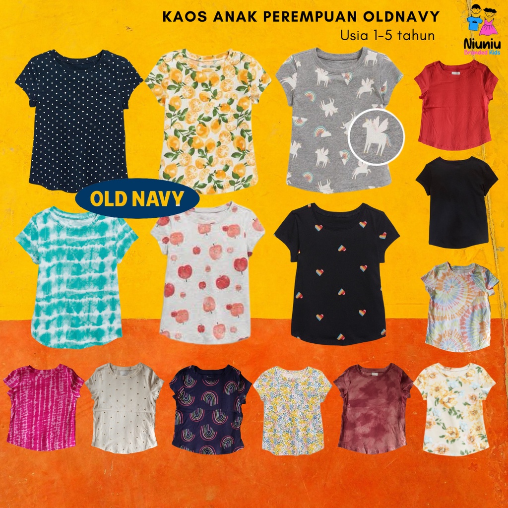 Kaos T shirt Tshirt Old Navy Bayi Baby Anak Kids Perempuan Cewek Wanita 0 1 2 3 4 5 6 7 8 9 10 11 12