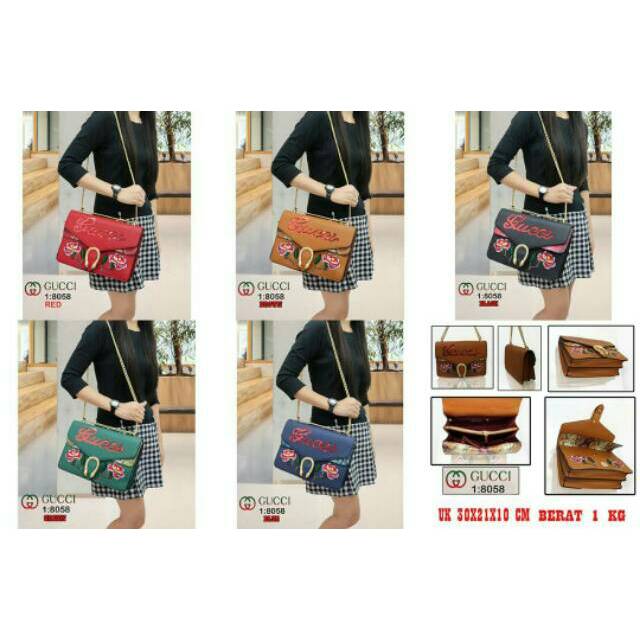 TAS SLEMPANG GUCCI FLOWER 8058