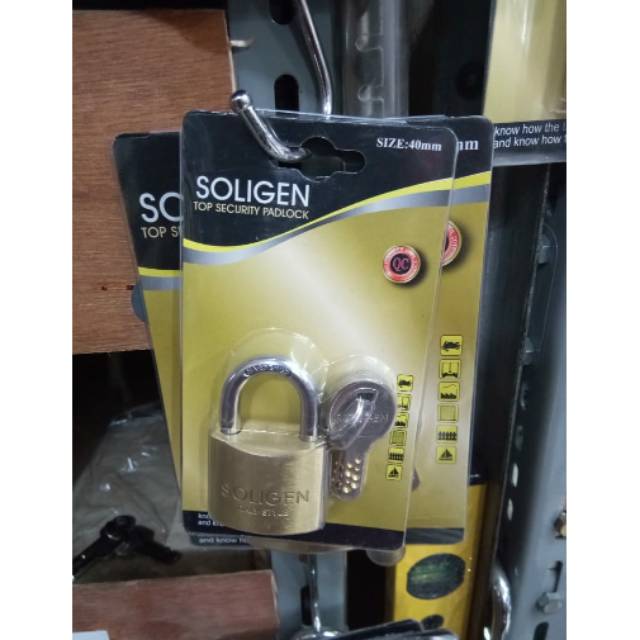 Gembok solingen 40mm italy / gembok baja / gembok kuningan