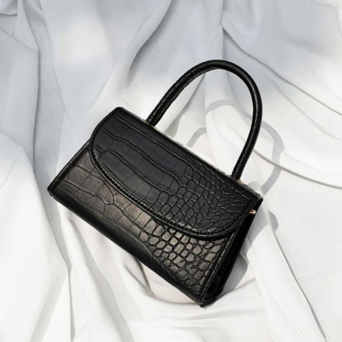 TAS SELEMPANG WANITA MIZU CROCO HANDLE + SELEMPANG BAG Tas Selempang Wanita SHOULDER BAG MIZU TF006-MIZU-HITAM