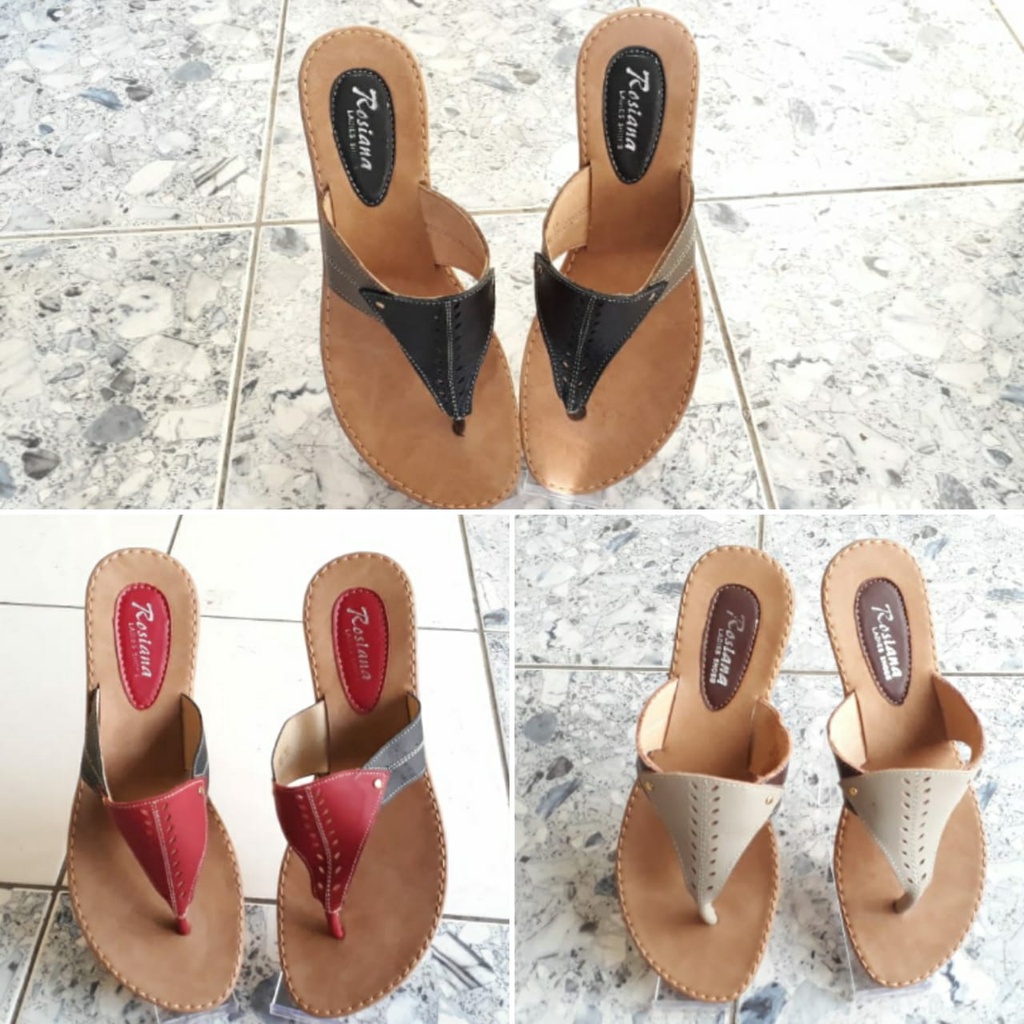 Sandal Kulit Asli Premium Sandal Jepit Wanita KL16