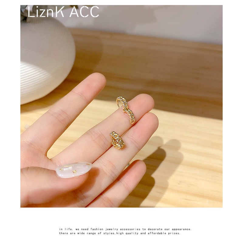 Anting Tusuk Bentuk Lingkaran MINI Warna Silver / Gold Untuk Unisex