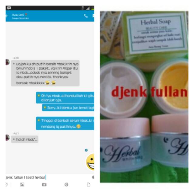 

Krim pemutih/krim herbal testi 6