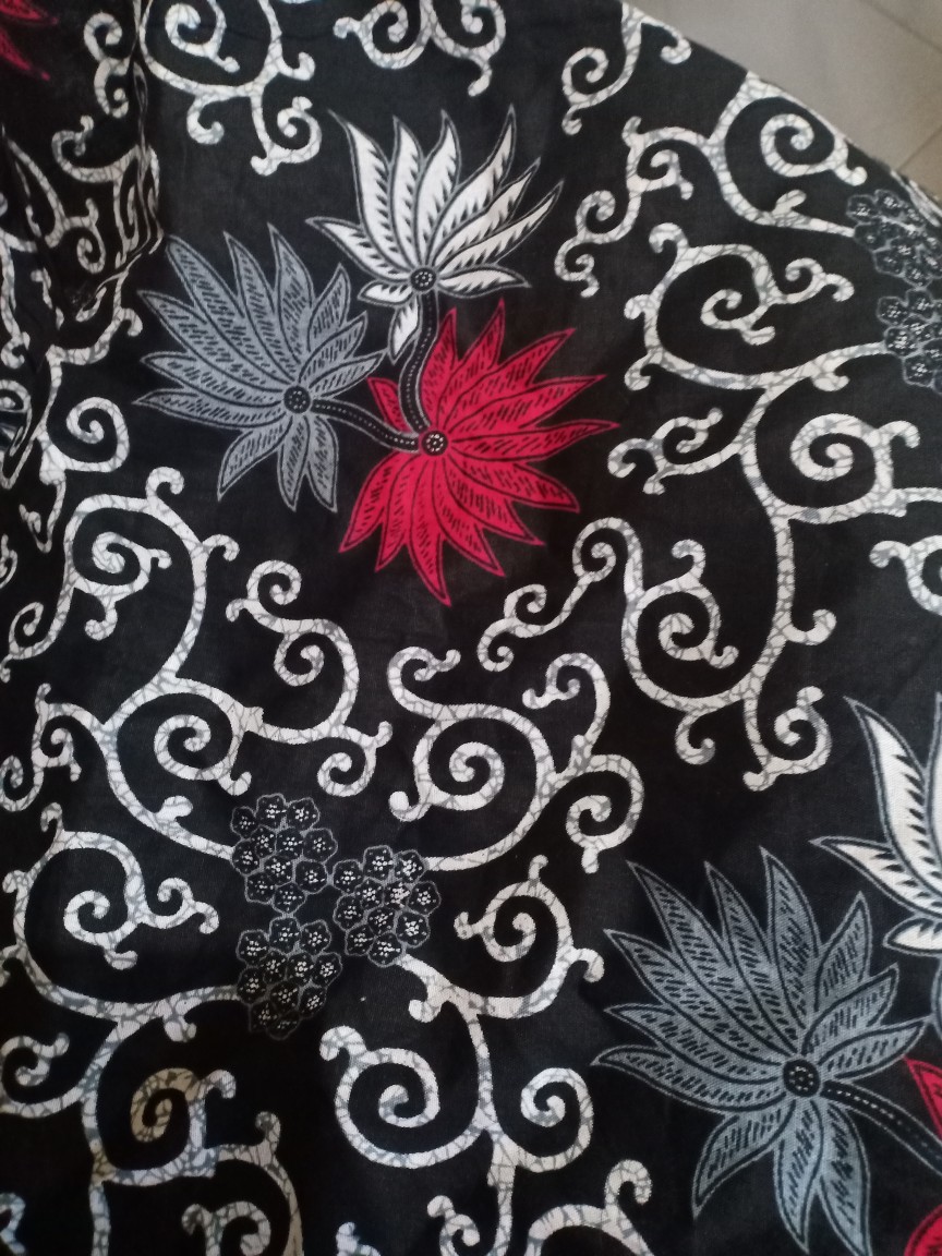 Batik Couple Keluarga Sania Ruffle Ori Ndoro Jowi Dnt Motif Kembang Langit